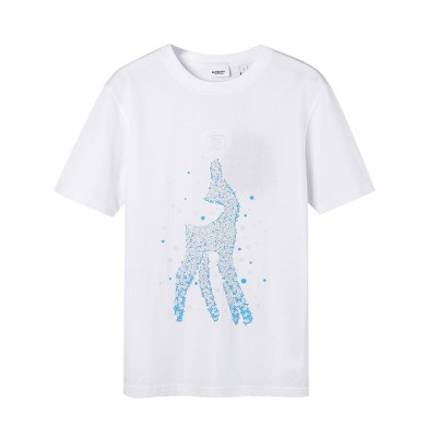 버버리 남성 화이트 크루넥 반팔티 - Mens White Tshirts - Bur04325x