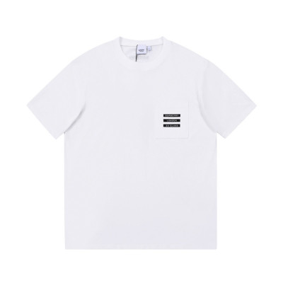 버버리 남성 화이트 크루넥 반팔티 - Mens White Tshirts - Bur04333x