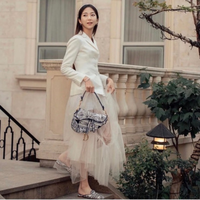 디올 여성 클래식 블루 새들백 - Dior Womens Blue Saddle Bag - dio01839x