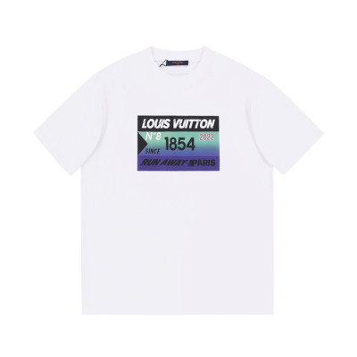 루이비통 남성 화이트 크루넥 반팔티 - Mens White Tshirts - lou04856x