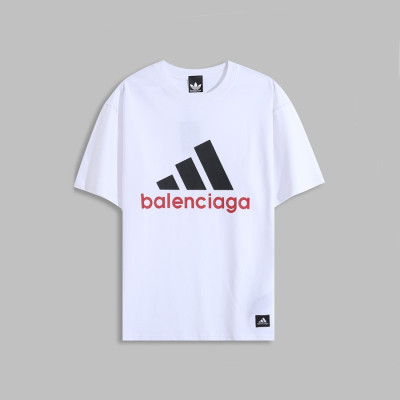 발렌시아가 남성 크루넥 화이트 반팔티 - Mens White Tshirts - bal01548x