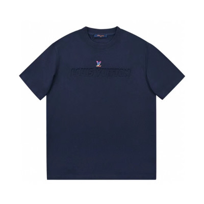 루이비통 남/녀 네이비 크루넥 반팔티 - Unisex Navy Tshirts - lou04880x