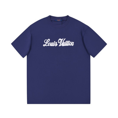 루이비통 남/녀 네이비 크루넥 반팔티 - Unisex Navy Tshirts - lou04882x