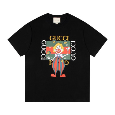 구찌 남/녀 블랙 크루넥 반팔티 - Unisex Black Tshirts - guc04879x