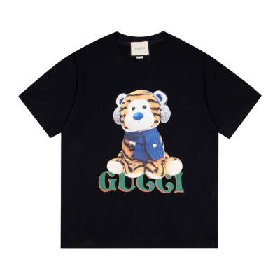 구찌 남/녀 블랙 크루넥 반팔티 - Unisex Black Tshirts - guc04880x