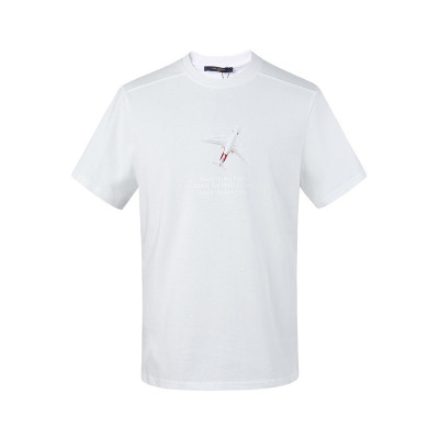 루이비통 남성 화이트 크루넥 반팔티 - Mens White Tshirts - lou04915x