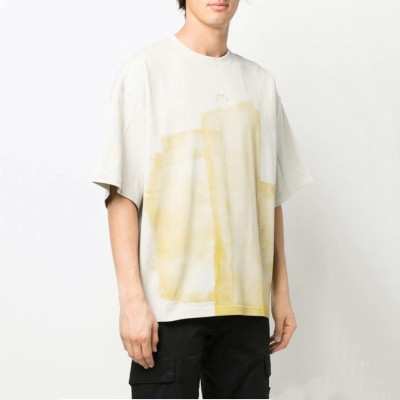 어콜드월 남성 크루넥 아이보리 반팔티 - Mens Ivory Tshirts - col0058x