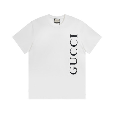 구찌 남/녀 화이트 크루넥 반팔티 - Unisex White Tshirts - guc04906x