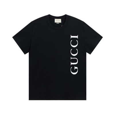 구찌 남/녀 블랙 크루넥 반팔티 - Unisex Black Tshirts - guc04907x