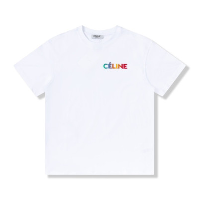 셀린느 남성 크루넥 화이트 반팔티 - Mens White Tshirts - cel0434x