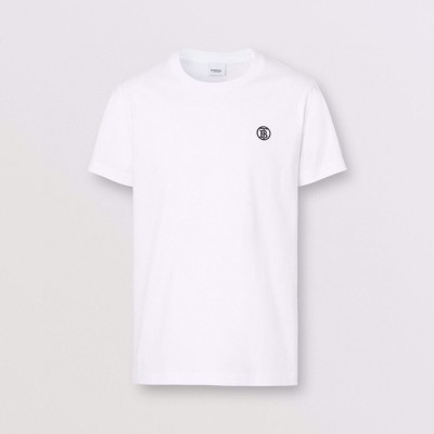 버버리 남성 화이트 크루넥 반팔티 - Mens White Tshirts - Bur04391x