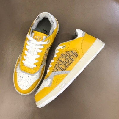 디올 남/녀 오블리크 Galaxy 옐로우 스니커즈 - Unisex Yellow Sneakers - dio01886x