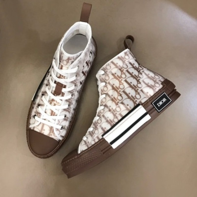 디올 남/녀 오블리크 Galaxy 브라운 하이탑 스니커즈 - Unisex Brown Sneakers - dio01893x