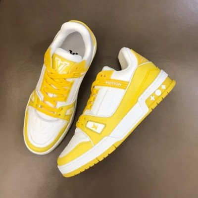 루이비통 남/녀 Trainer 옐로우 스니커즈 - Unisex Yellow Sneakers - lou04974x