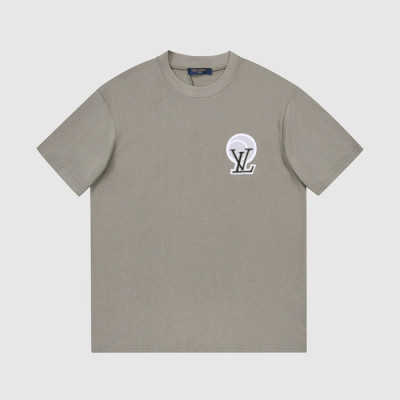 루이비통 남성 그레이 크루넥 반팔티 - Mens Gray Tshirts - lou05001x