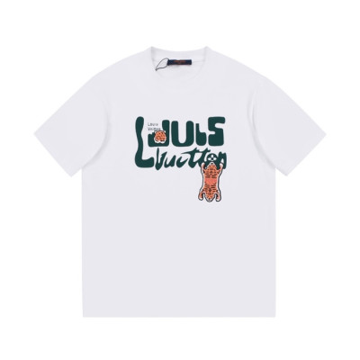 루이비통 남성 화이트 크루넥 반팔티 - Mens White Tshirts - lou05005x