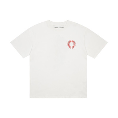 크롬하츠 남성 화이트 크루넥 반팔티 - Mens White Tshirts - chr0452x