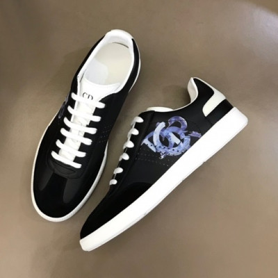 디올 남성 프린팅 블랙 스니커즈 - Mens Black Sneakers - dio01929x