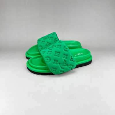 루이비통 남/녀 이니셜 그린 슬리퍼 - Unisex Green Slippers - lou05027x