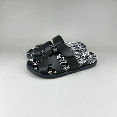 에르메스 남/녀 블랙 슬리퍼 - Unisex Black Slippers - her0805x