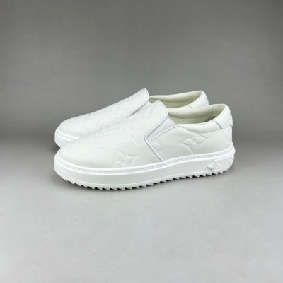 루이비통 남/녀 모노그램 화이트 로퍼 - Unisex White Loafer - lou05037x