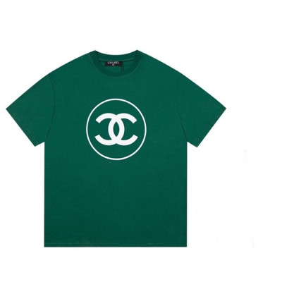 샤넬 남/녀 크루넥 그린 반팔티 - Unisex Green Tshirts - chl0909x