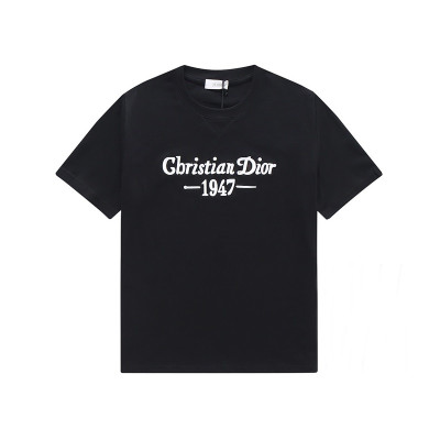 디올 남성 블랙 크루넥 반팔티 - Mens Black Tshirts - dio01983x