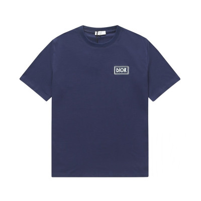 디올 남성 네이비 크루넥 반팔티 - Mens Navy Tshirts - dio01987x