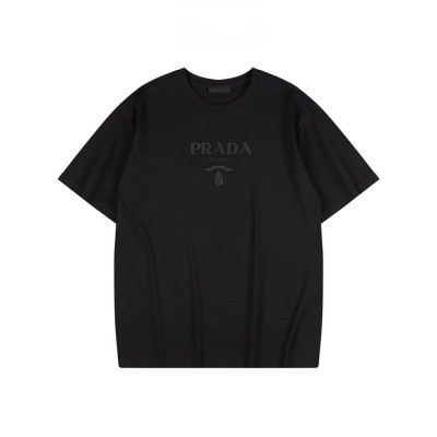 프라다 남성 크루넥 블랙 반팔티 - Mens Black Tshirts - Pra02746x