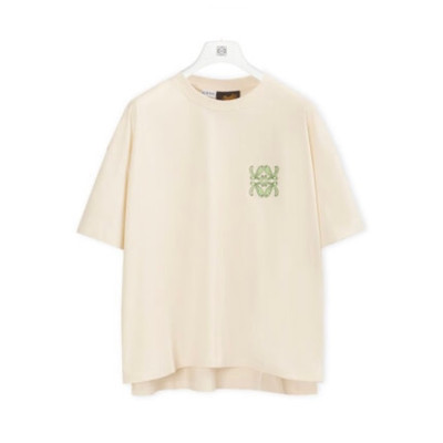 로에베 남/녀 이니셜 아이보리 반팔티 - Unisex Ivory Tshirts - loe0630x