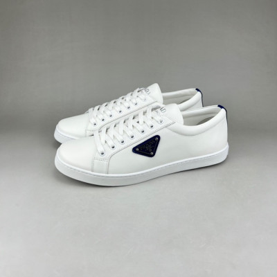 프라다 남성 클래식 화이트 스니커즈 - Mens White Sneakers - pra02754x