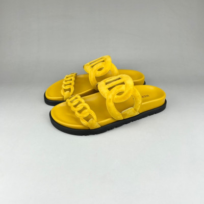 에르메스 남/녀 트렌디 옐로우 슬리퍼 - Unisex Yellow Slippers - her0879x