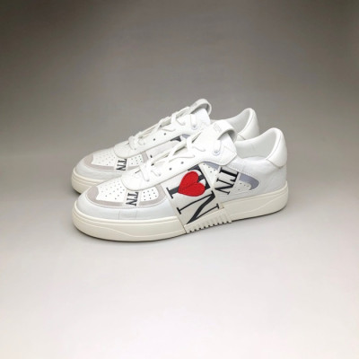 발렌티노 남/녀 Logo 화이트 스니커즈 - Unisex White Sneakers - val0279x