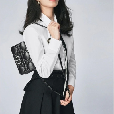 디올 여성 카로 블랙 체인백 - Womens Black Cross Bag - dio02070x