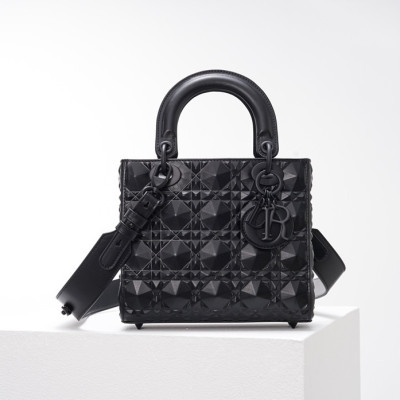 디올 여성 블랙 다이아몬드 레이디백 - Womens Black Lady Bag - dio02108x