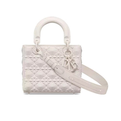 디올 여성 화이트 다이아몬드 레이디백 - Womens White Lady Bag - dio02109x