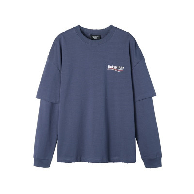 발렌시아가 남성 캐쥬얼 네이비 맨투맨 - Mens Navy Tshirts - bal01672x