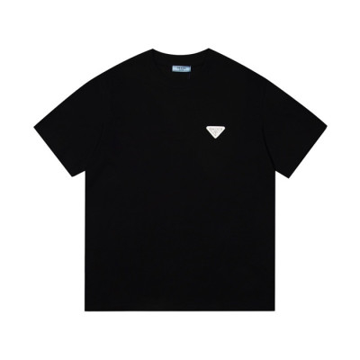 프라다 남성 크루넥 블랙 반팔티 - Mens Black Tshirts - Pra02806x