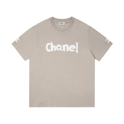 샤넬 남/녀 크루넥 그레이 반팔티 - Unisex Gray Tshirts - chl0929x