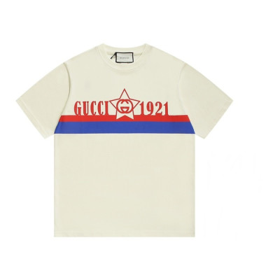 구찌 남/녀 화이트 크루넥 반팔티 - Unisex White Tshirts - guc05118x