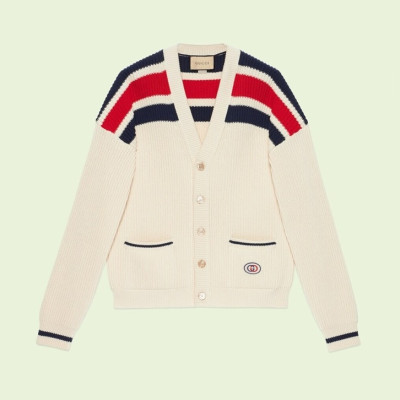 구찌 남성 브이넥 아이보리 가디건 - Mens Ivory Cardigan - guc05122x