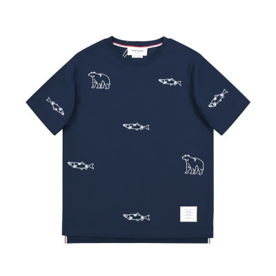 톰브라운 남성 네이비 크루넥 반팔티 - Mens Navy Tshirts - thom0611x