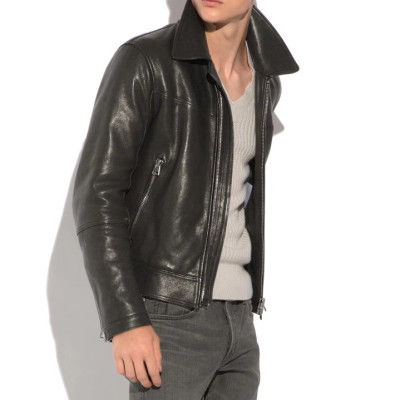 톰포드 남성 블랙 가죽 자켓 - Tomford Mens Black Jackets - tof0026x