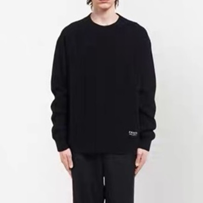 프라다 남성 크루넥 블랙 니트 - Prada Mens Black Knits - pra02831x