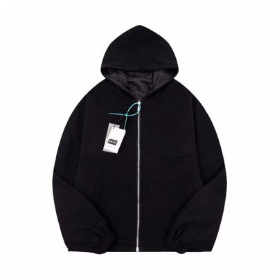 디올 남자 베이직 블랙 집업 후드티 - Dior Mens Black Hoodie - dio02158x