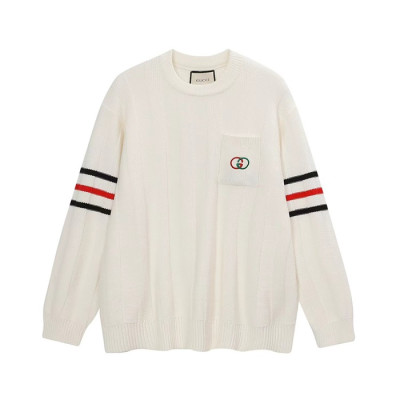 구찌 남성 아이보리 크루넥 니트 - Gucci Mens Ivory Knits - guc05226x