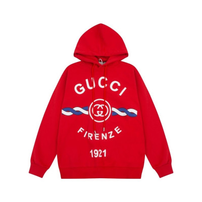 구찌 남/녀 트렌디 레드 후드티 -  Gucci Unisex Red Hoodie - guc05231x