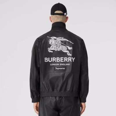 버버리 남성 클래식 블랙 가죽 자켓 - Burberry Mens Black Jackets - bur04539x