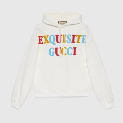 구찌 남/녀 트렌디 화이트 후드티 -  Gucci Unisex White Hoodie - guc05253x