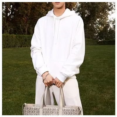 디올 남자 캐쥬얼 화이트 후드티 - Dior Mens White Hoodie - dio02168x